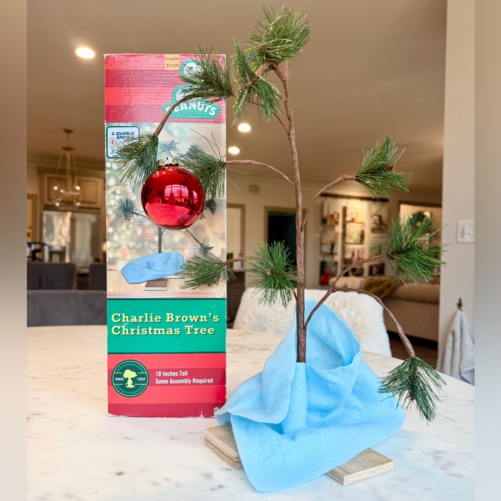 Vintage Charlie Brown's Christmas Tree with Red Ornament